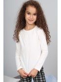 Cremefarbene Kinderbluse NDZ34042 – Online-Shop – Boutique